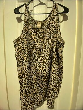 Faded Glory Beige & Black Leopard Print Tank Top